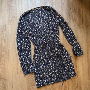 Pull&Bear Blue and Brown Floral Dress